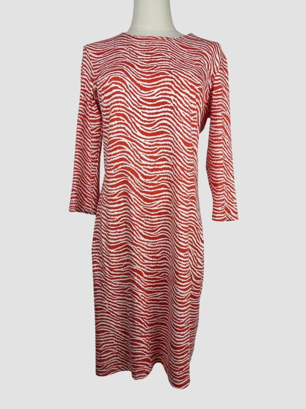 J. McLaughlin Sophia Dress, Catalina Cloth Radio Waves Orange Zebra Sheath, Sz S